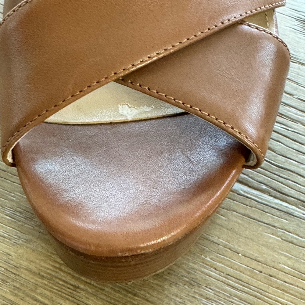 Michael Kors Platform Sandals in Luggage Brown size 9 - Picture 8 of 9